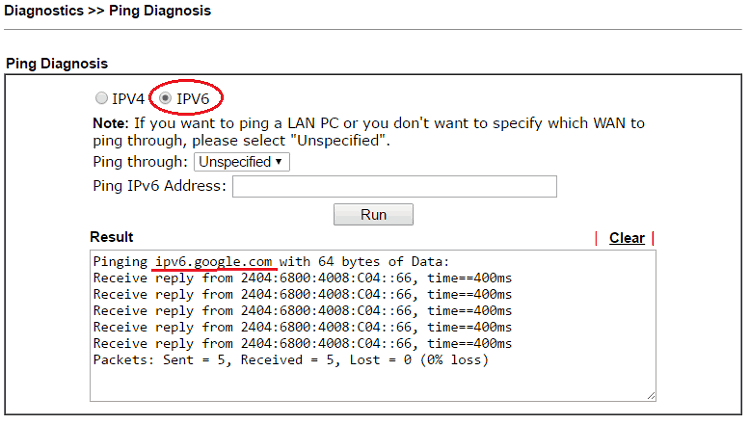 a screenshot of DrayOS Ping Diagnosis